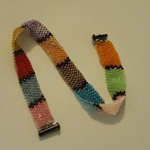 Handmade Rainbow Glass bead anklet